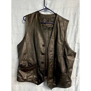 Vintage Kookie Black Leather Men’s Soft Quality Vest Size 2XL Halloween Cowboy